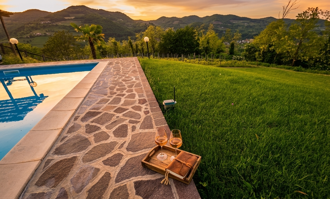 Piscina al tramonto – Tenuta MonteOliveto
